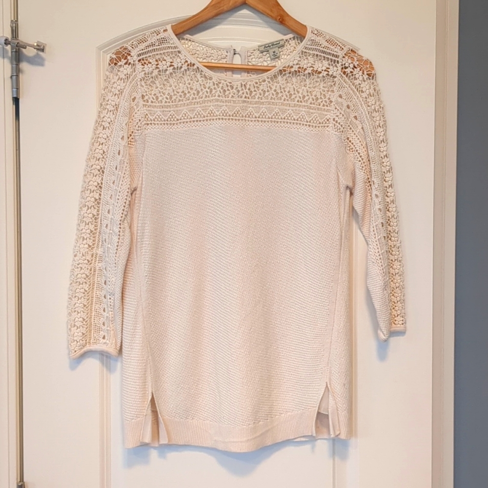 Lucky brand lace and knit top‎